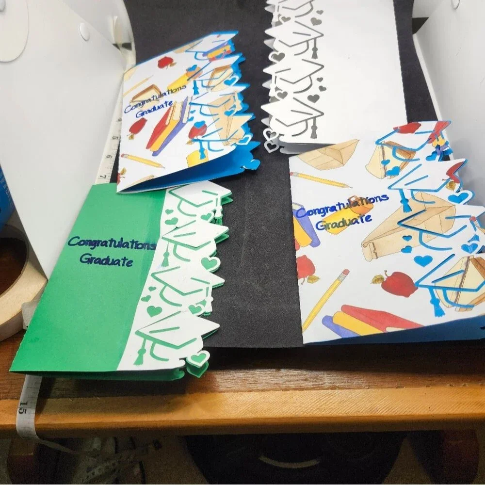 Hand Crafted Colorful Graduation Greeting Card Set of 4